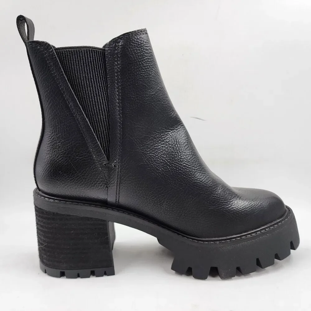 MIA Black Platform Lug Heel Chelsea Boots - Picture 7 of 10